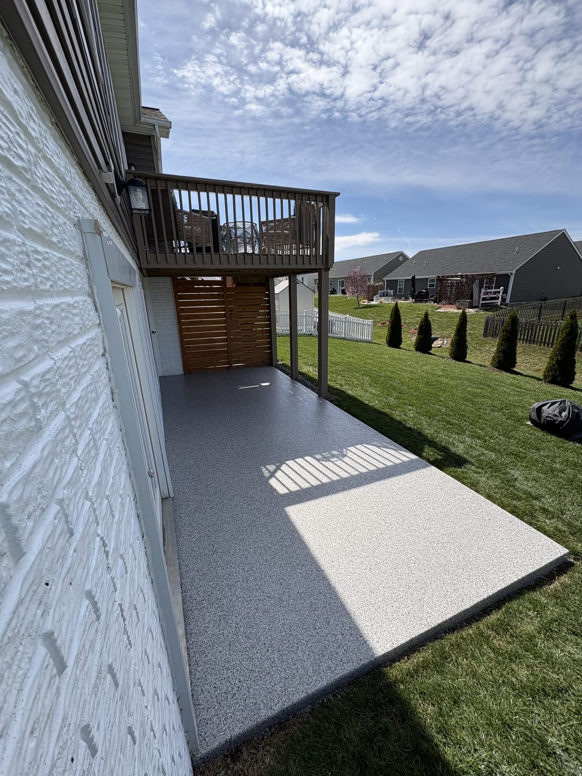 Backyard patio flake coating in Martinsburg, WV