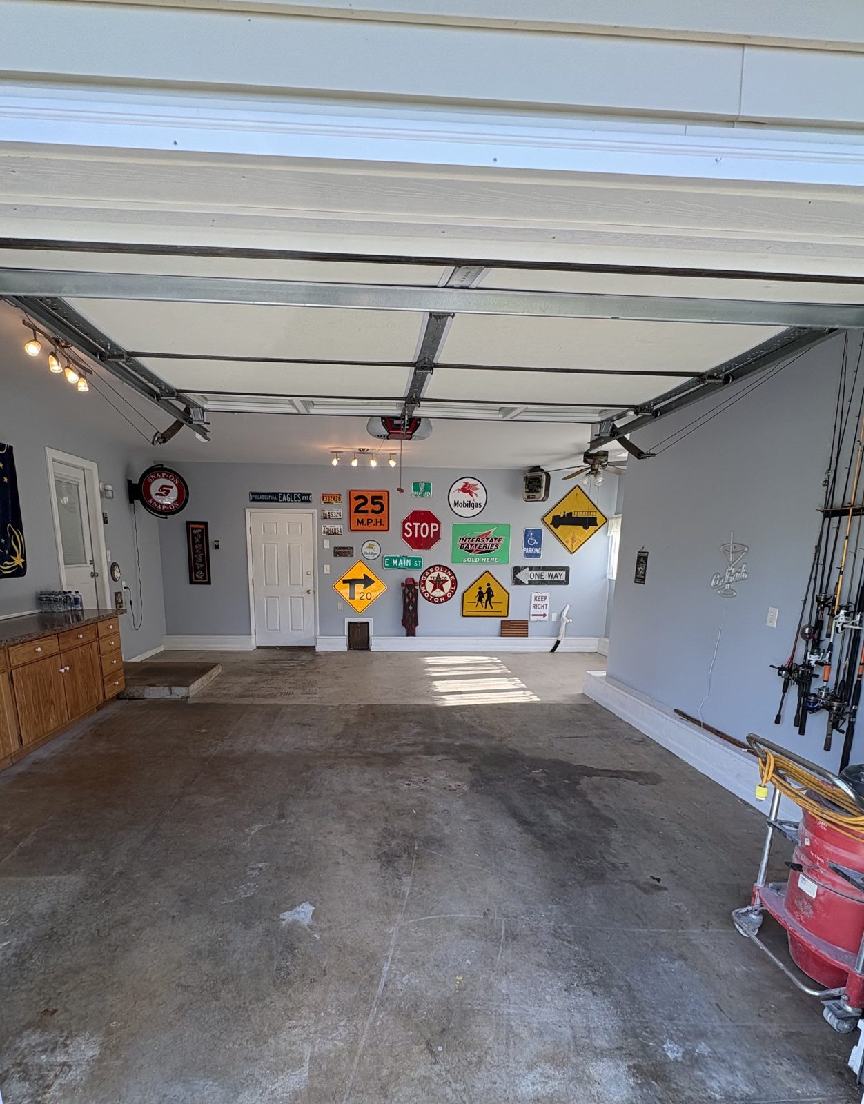 Man cave garage floor before epoxy coating in Martinsburg, WV