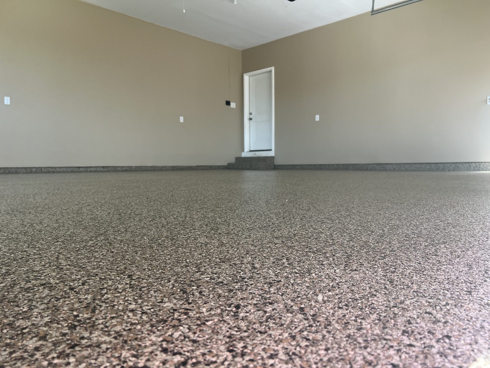 Tan and brown epoxy flake garage floor in Martinsburg, WV