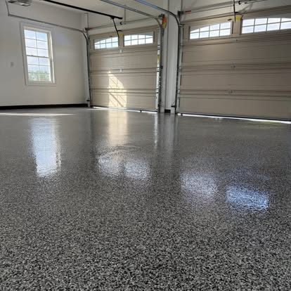Top Gun Epoxy two car garage floor coating project in Martinsburg, WV